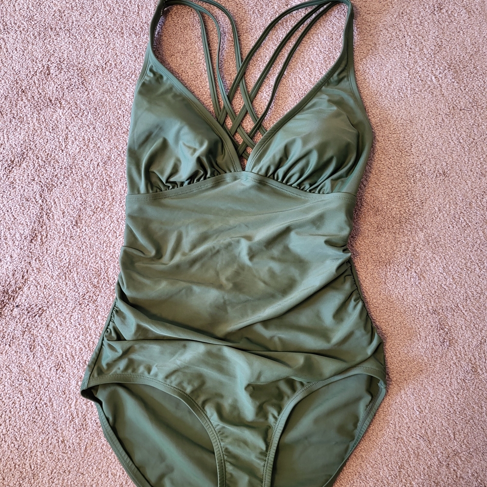 Kona Sol Olive Green One Piece Swimsuit